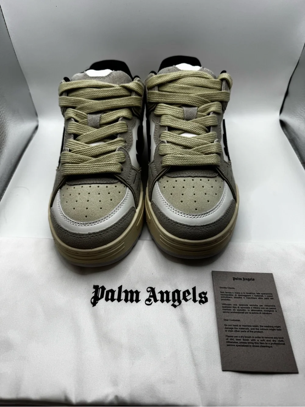 Palm Angels Venice Suede Sneakers White Black EU 40 US 7 BNIB